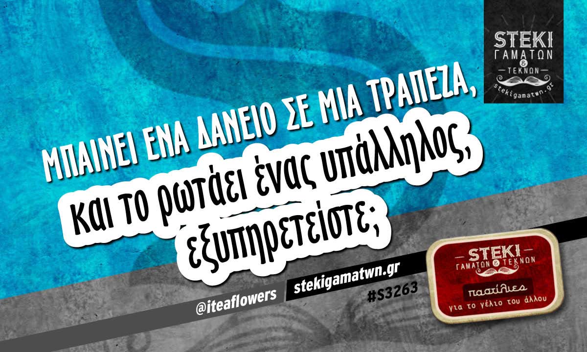 Μπαίνει ένα δάνειο σε μια τράπεζα @iteaflowers