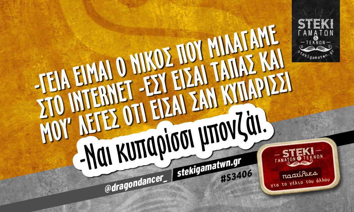 -Γεια είμαι ο Νίκος που μιλάγαμε στο Internet @dragondancer_